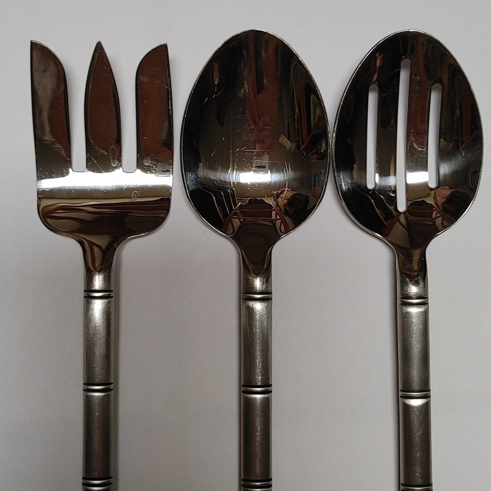 Pier 1 Stainless Steel Bamboo Design Serving Flatware - Picture 8 of 14